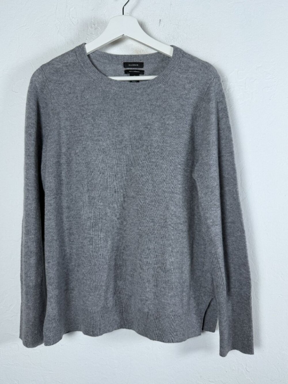 Halogen Women Cashmere Sweater Gray Crewneck Long Sleeve Soft Luxury Pullover XL